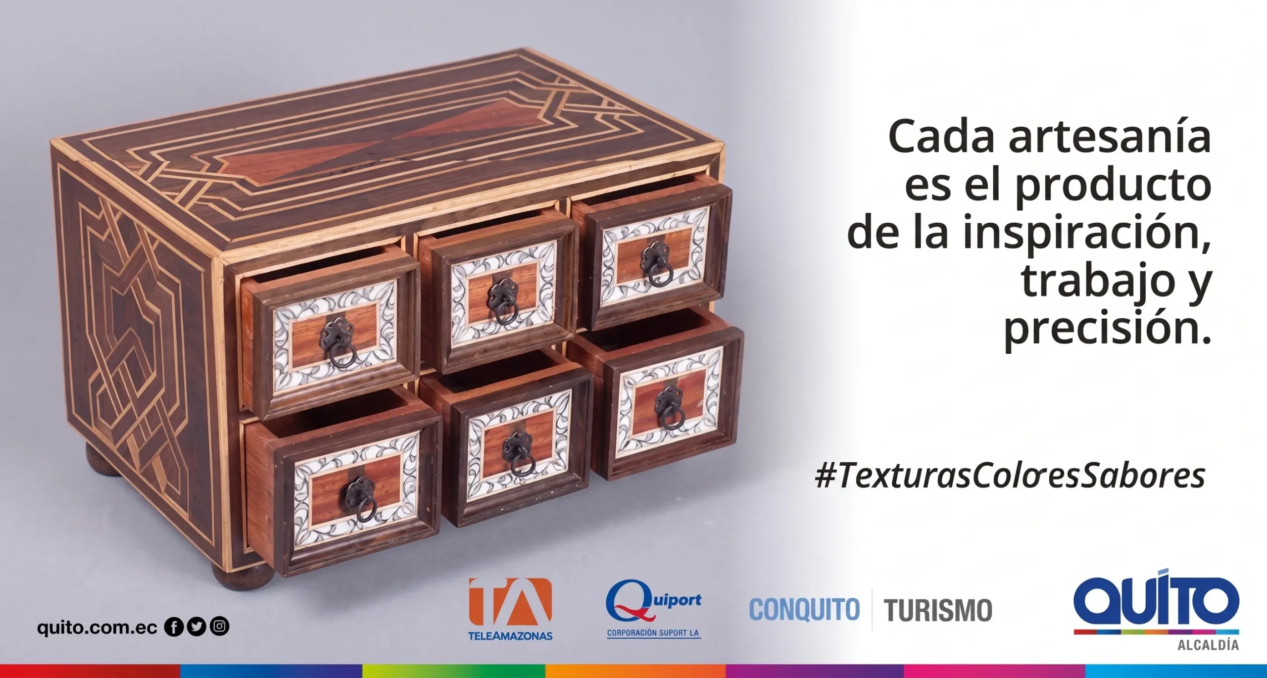 Campaña Alcaldia de Quito y Quito Turismo taracea patrimonial La Ronda